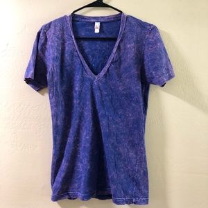 Acid wash v neck